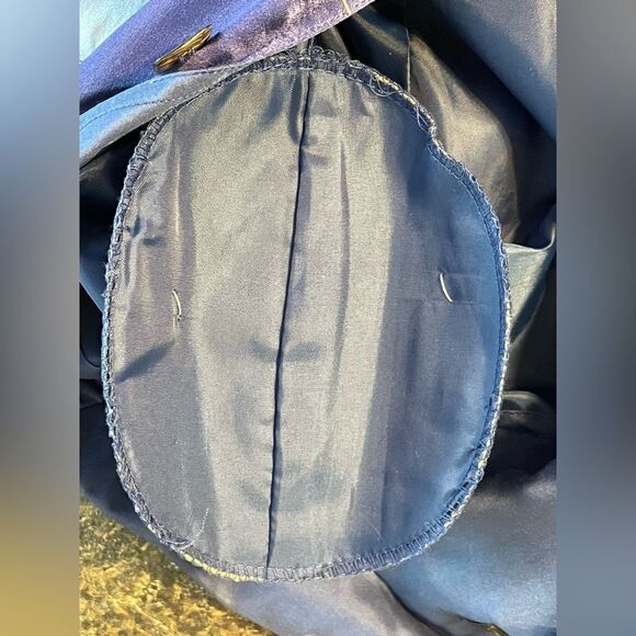 Vintage 80s Mureli Jacket 100% Silk Butterflies Moths Blue S - Picture 11 of 14